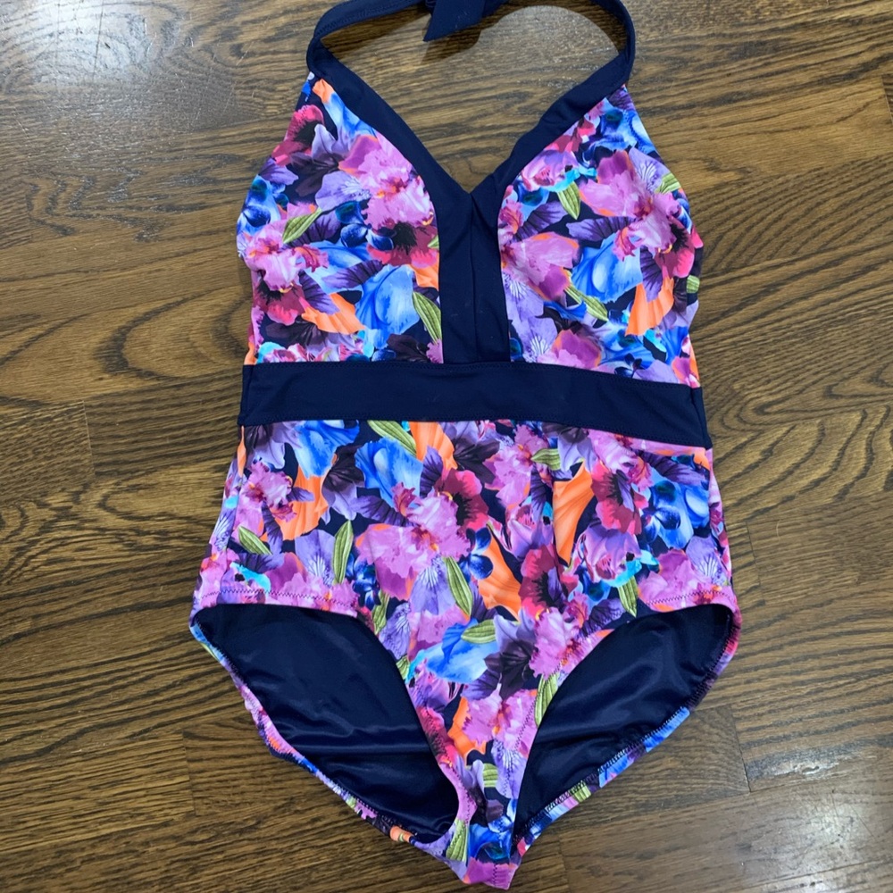 Women's Floral Lands End Swimsuit sz 4